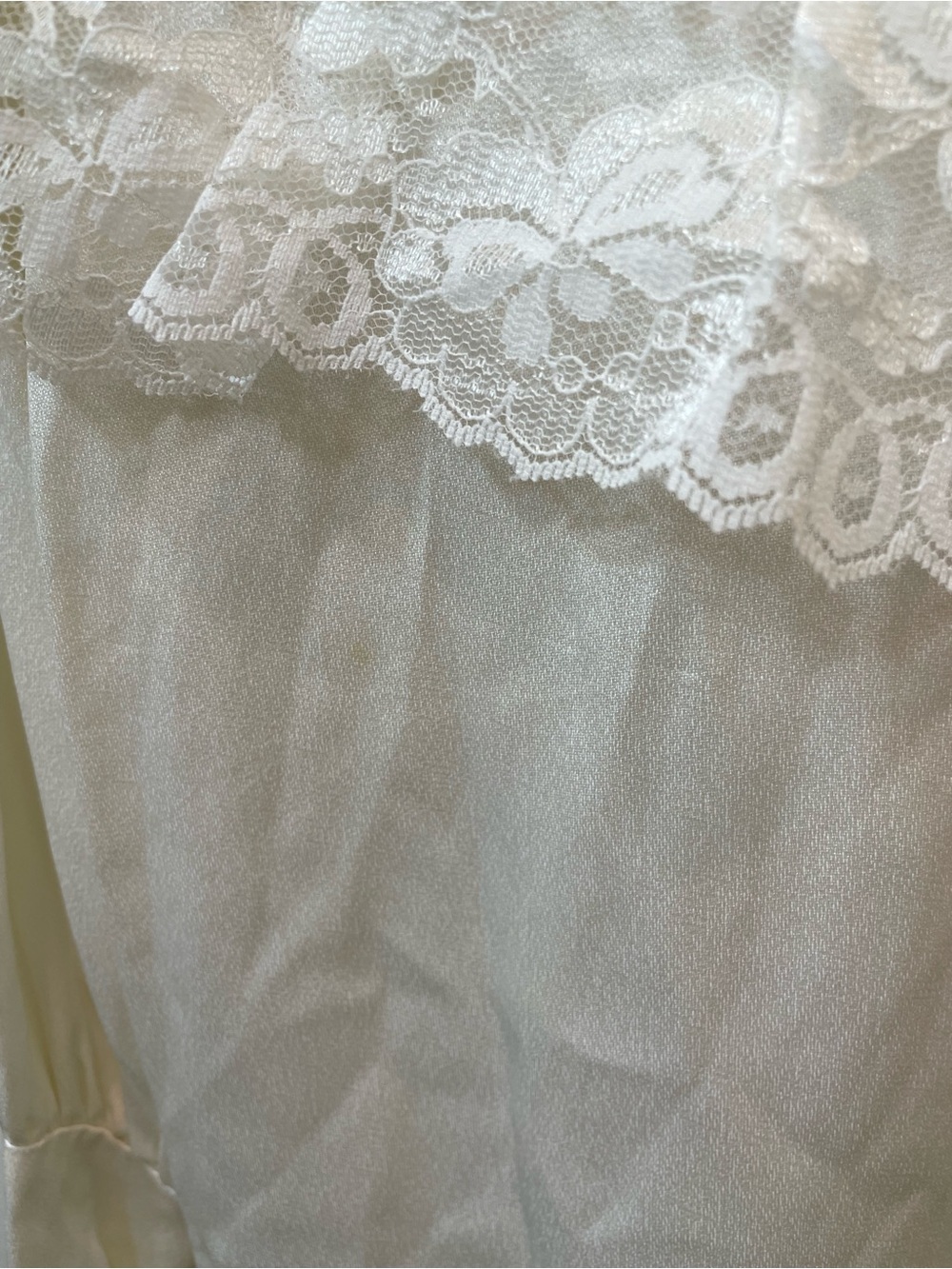 Vintage Gunne Sax Jessica McClintock Ivory Satin Lace Victorian Blouse USA - Picture 9 of 9